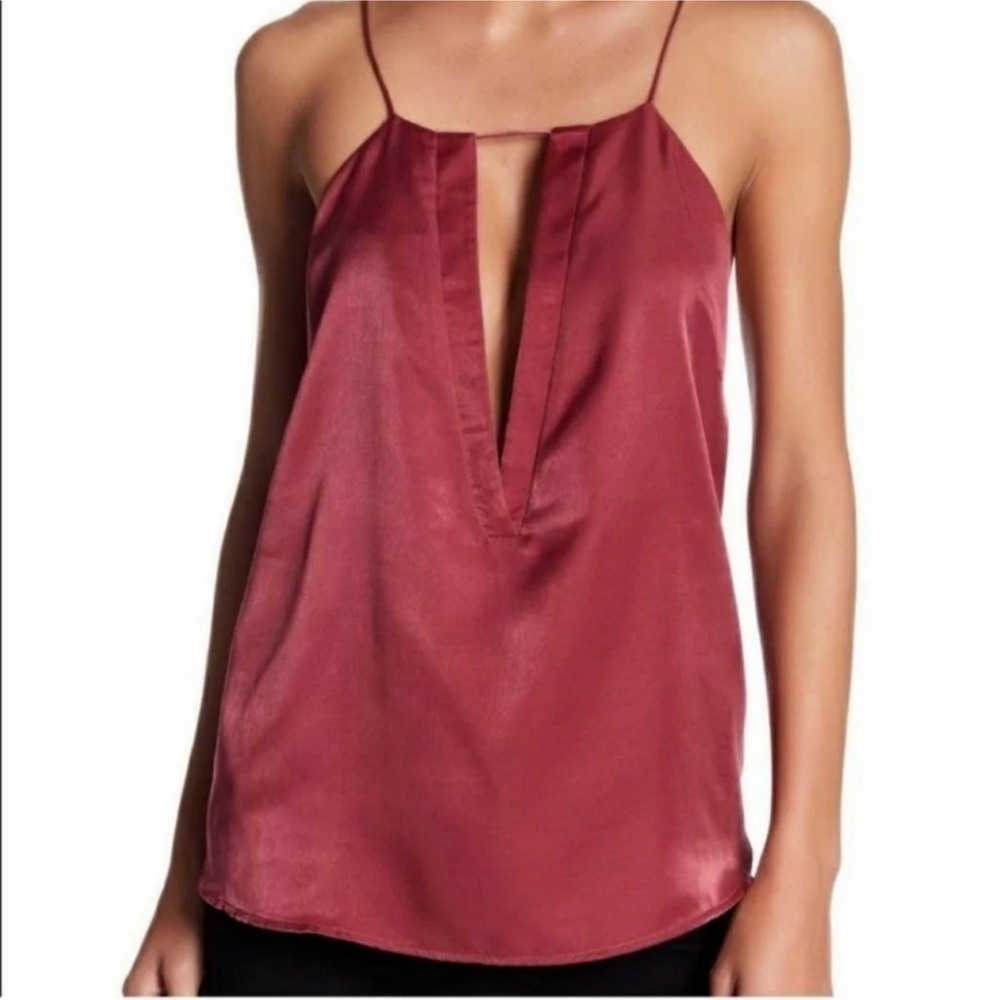 Finders Keepers Merlot Satin Cami Top